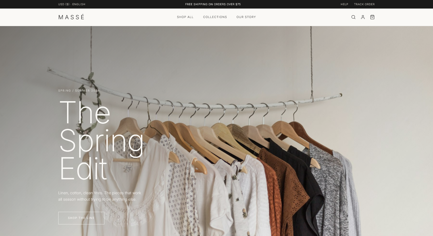 MASSÉ — E-commerce Storefront preview